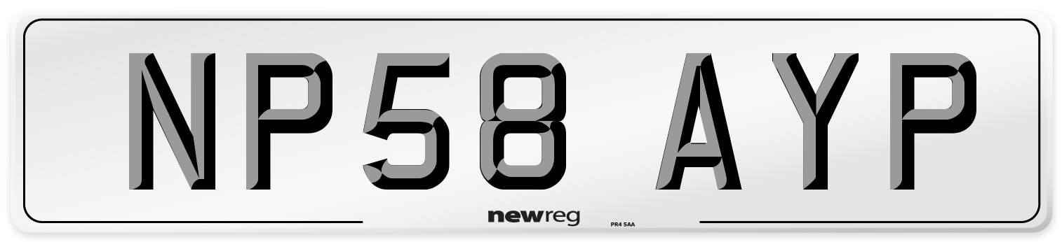 NP58 AYP Number Plate from New Reg